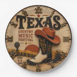 Texas Country Music Festival Cowboy Boots ペーパープレート