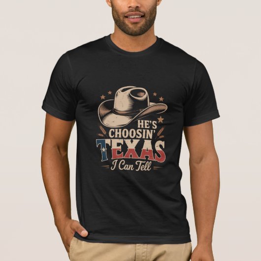 Texas Cowboy Design, Funny Country Shirt Graphic, Tシャツ (正面)