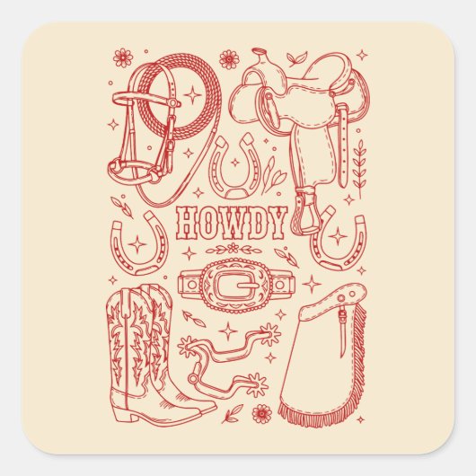 Texas Cowboy Pack スクエアシール (正面)