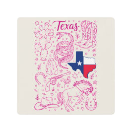 Texas Cowboy Pack Western Vibes メタルプリント
