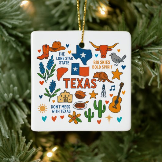 Texas Custom Family Trip Christmas セラミックオーナメント (ツリー)