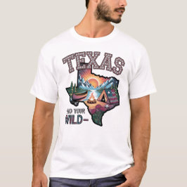 Texas Find Your Wild Vintage Outdoor Adventure Art Tシャツ