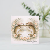 Texas Fishing Wedding Invitation Cowboy Hat Bass  招待状 (スタンド正面)