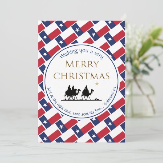 TEXAS FLAG Three Wise Men TEXAN Christmas シーズンカード (スタンド正面)