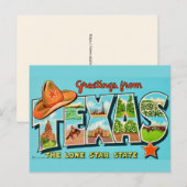 Texas Greeting Vintage Postcard ポストカード (正面/裏面)