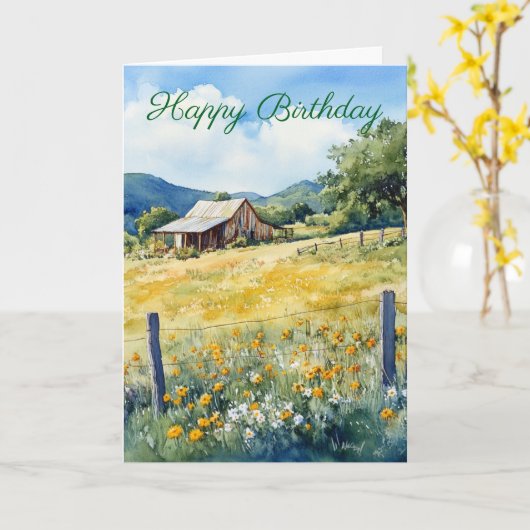 Texas Hill Country カード (黄色い花)