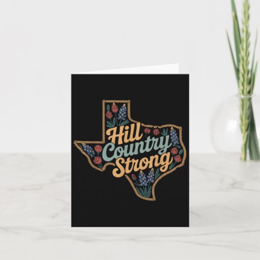 Texas Hill Country 2025 Texas Strong Retro Motivat カード (正面)