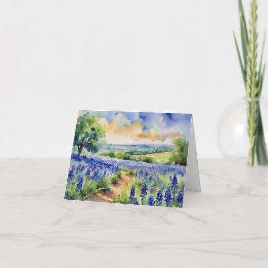 Texas Hill Country Watercolor カード (正面)