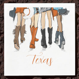 Texas Ladies Fashion Cowboy Boots Burnt Orange スタンダードランチョンナプキン