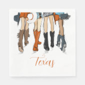 Texas Ladies Fashion Cowboy Boots Burnt Orange スタンダードランチョンナプキン (正面)