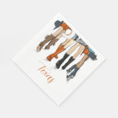 Texas Ladies Fashion Cowboy Boots Burnt Orange スタンダードランチョンナプキン (角)