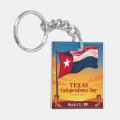 Texas Lone Star Flag Cowboy Boots Decor キーホルダー (正面左)