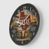 Texas Lone Star State RusticGift for Home Ranch ラージ壁時計 (傾斜)