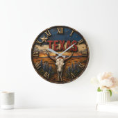 Texas Longhorn ラージ壁時計 (ホーム)