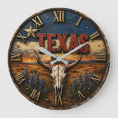 Texas Longhorn ラージ壁時計 (正面)