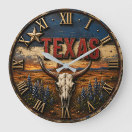 Texas Longhorn ラージ壁時計