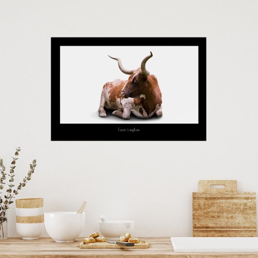 Texas Longhorn Poster Print ポスター (キッチン)