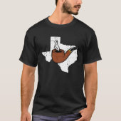 Texas Map Tobacco Pipe Smoking Hobby Briar Pipe Sm Tシャツ (正面)