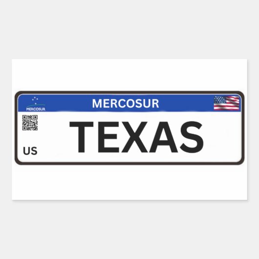 Texas Mercosur 長方形シール (正面)