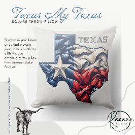 Texas My Texas Square Throw Pillow クッション