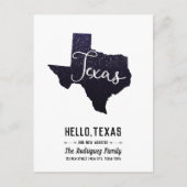 Texas Night Stars State Shape Moving Announcement 案内ポストカード (正面)