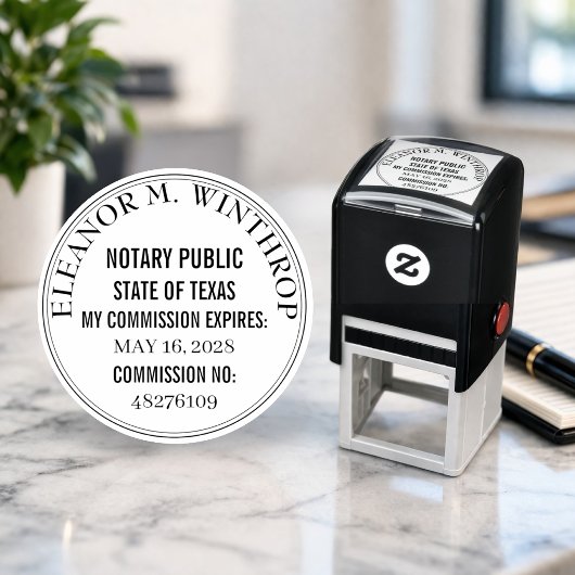 Texas Notary Public Round  セルフインキングスタンプ