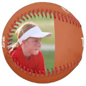 Texas Orange Blanc Personnalisé 2 photos ソフトボール (正面左)