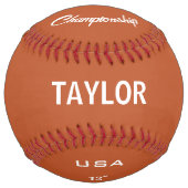 Texas Orange Blanc Personnalisé 2 photos ソフトボール (正面)