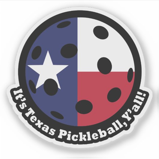 Texas Pickleball シール (正面)