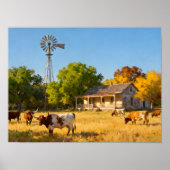 Texas Ranch House in Fall ポスター (正面)