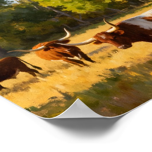 Texas Ranch House in Fall ポスター (角)