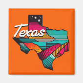 Texas Retro Sunset Lone Star State Souvenir マグネット (正面)