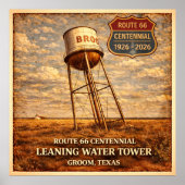 Texas Route 66 Leaning Tower ポスター (正面)
