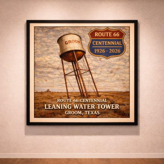 Texas Route 66 Leaning Tower ポスター