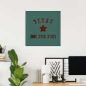 texas rustic wild western style pattern ポスター (ホームオフィス)