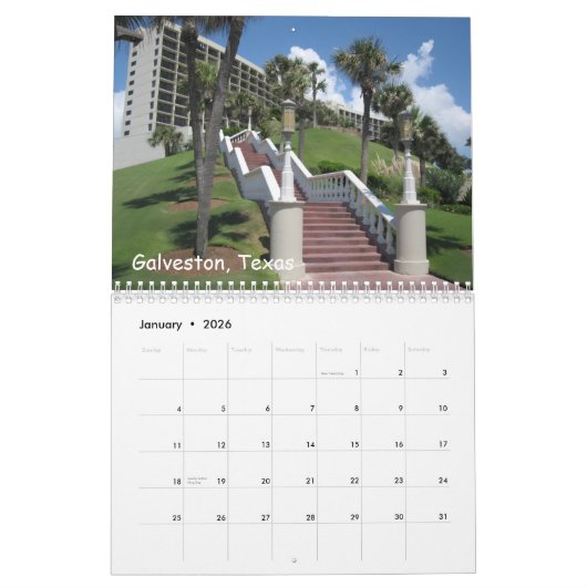 Texas: Scenic Sights Calendar カレンダー (1月 2026)