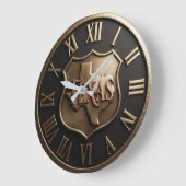 Texas Shield Emblem Metallic ラージ壁時計 (傾斜)
