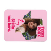 Texas Souvenir Custom Name, Photo, and Year マグネット (横)
