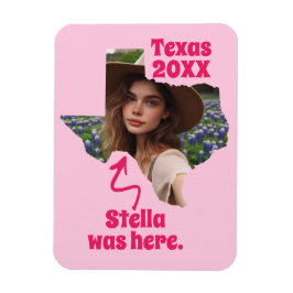 Texas Souvenir Custom Name, Photo, and Year マグネット