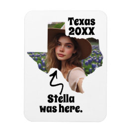 Texas Souvenir Custom Name, Photo, and Year マグネット