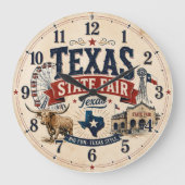 Texas State Fair Festival Western Carnival ラージ壁時計 (正面)