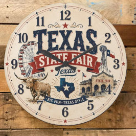 Texas State Fair Festival Western Carnival ラージ壁時計