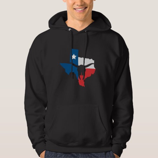 Texas State Flag Longhorn Silhouette パーカ (正面)