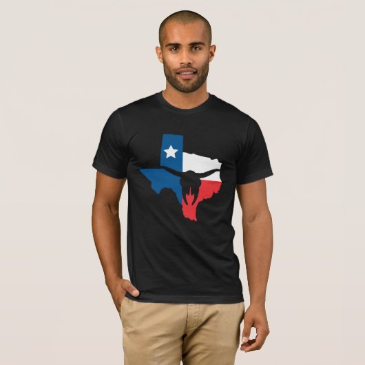 Texas State Flag Longhorn Silhouette Tシャツ (正面フル)