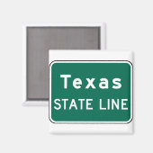 Texas State Line Road Sign マグネット (正面/裏面)