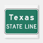 Texas State Line Road Sign マグネット (正面)