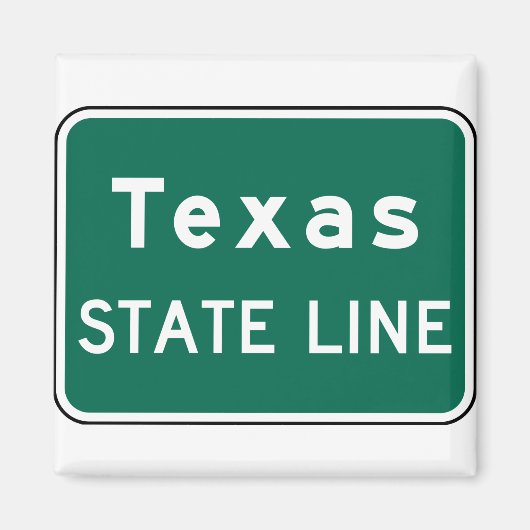 Texas State Line Road Sign マグネット (正面)