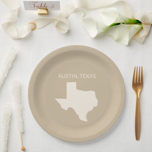 Texas State Map Home Decor  ペーパープレート (ウェディング)