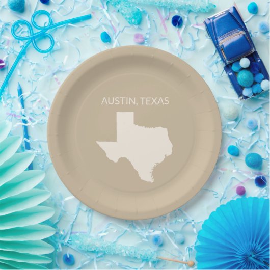 Texas State Map Home Decor  ペーパープレート (パーティー)