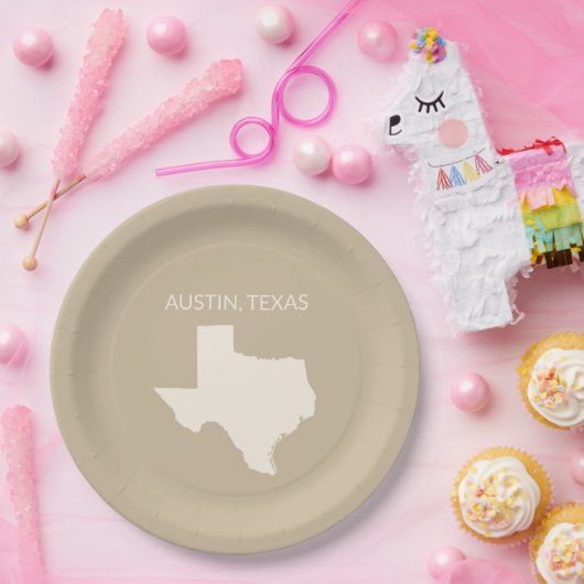 Texas State Map Home Decor  ペーパープレート (パーティー)